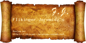 Flikinger Jeremiás névjegykártya